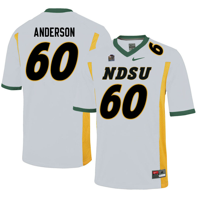 Men #60 Seth Anderson North Dakota State Bison College Football Jerseys Sale-White - Click Image to Close